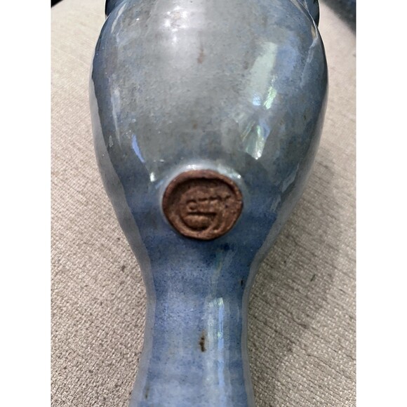 Garry Studio Art Pottery Blue Glazed Chalice Goblet Handmade Cup 7.5 Inches - Picture 2 of 9